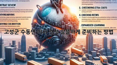 고성군 수동면 이사 견적, 알뜰하게 준비하는 방법!