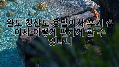 완도 청산도 용달이사 후기: 섬 이사, 이렇게 편하게 할 수 있다니!