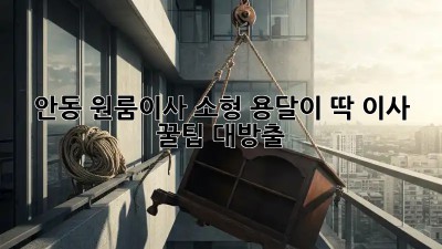 안동 원룸이사? 소형 용달이 딱! 이사 꿀팁 대방출!